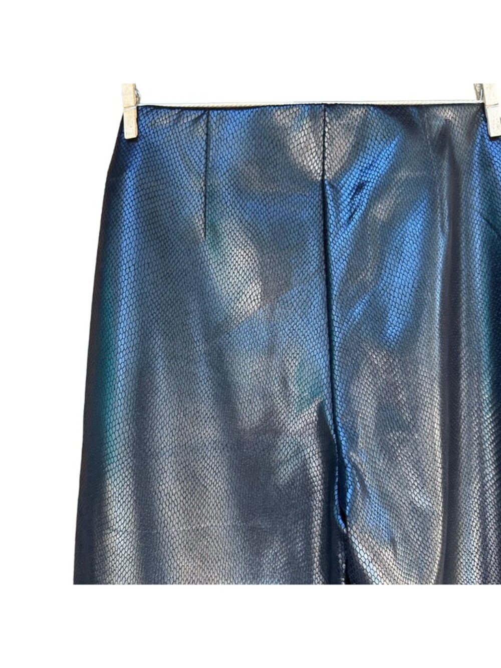 Zara Black Faux Snake Skin Vegan Leather Skinny Pants Size M - Picture 11 of 11